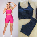 Conjunto Fitness Short e Cropped Academia Cintura Alta