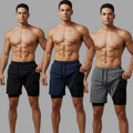 Kit 3 Bermudas Masculinas 2 em 1 Treino