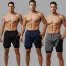 Kit 3 Bermudas Masculinas 2 em 1 Treino